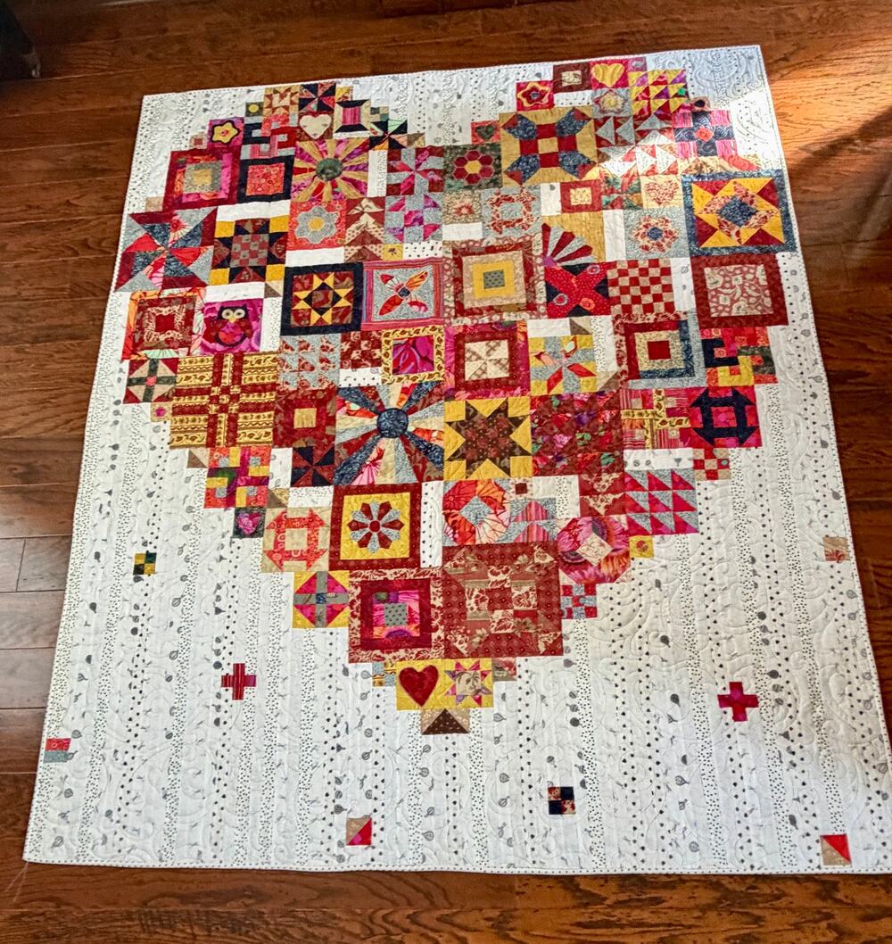 Handcrafted Boho Heart by Jen Kingwell Quilt